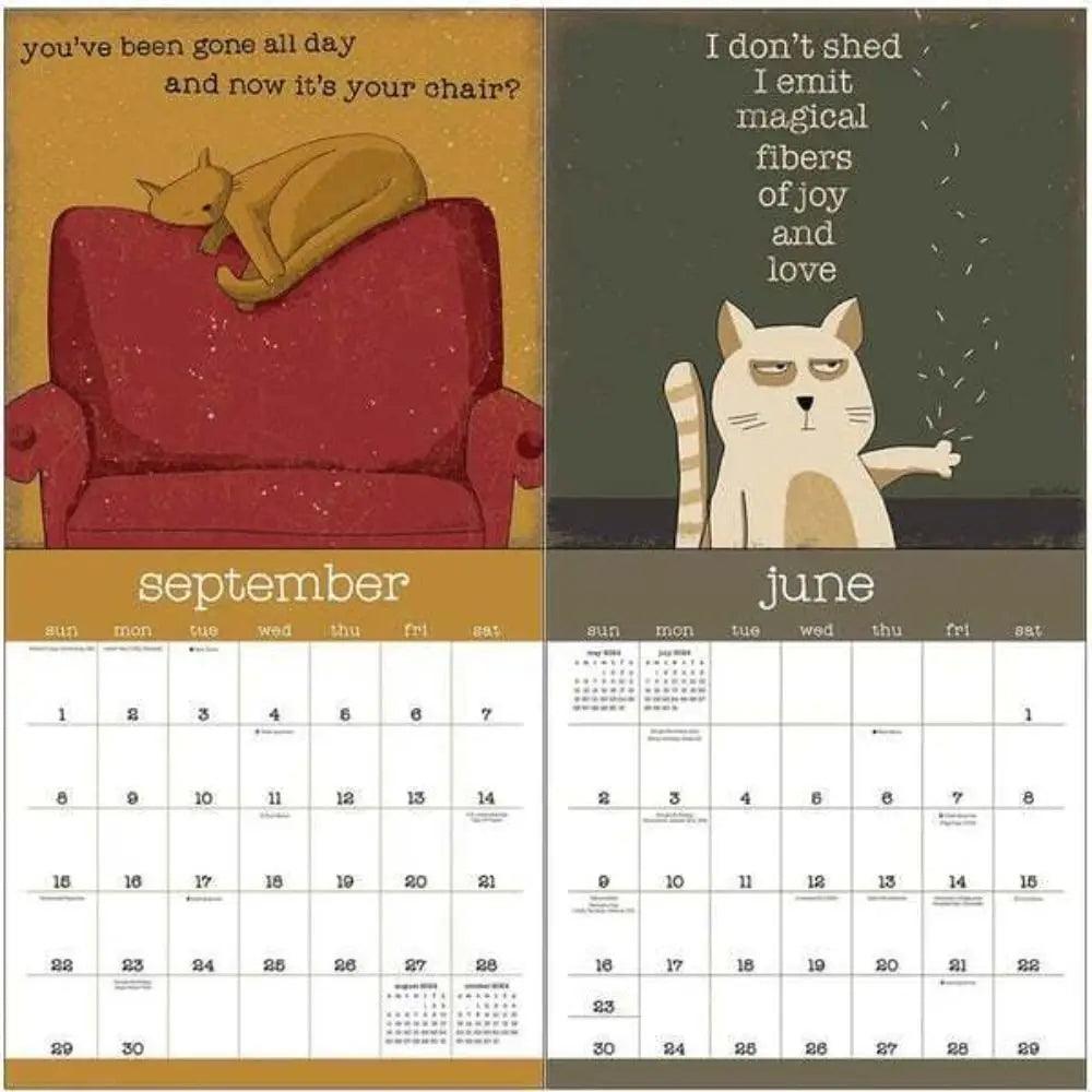 Snarky Cats 2024 Calendar September and June Spreads
