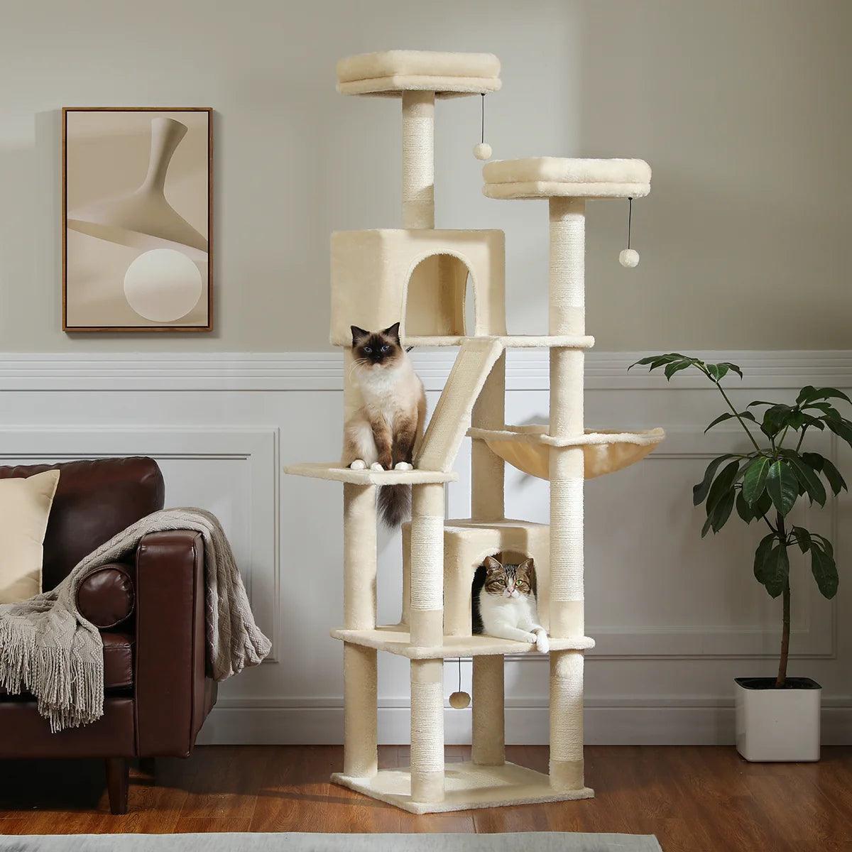 Multi-Level Cat Condo for Large Cats Cat Furniture KittyNook Beige