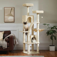 Thumbnail for Multi-Level Cat Condo for Large Cats Cat Furniture KittyNook Beige