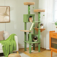 Thumbnail for Multi-Level Cat Condo for Large Cats Cat Furniture KittyNook Greens and Browns