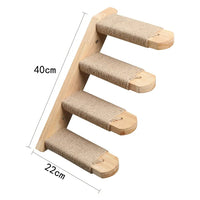 Thumbnail for KittyNook Cat Co. Luxurious Wall-Mounted Cat Paradise, 40x22cm steps with sisal wrap, angled for feline comfort.
