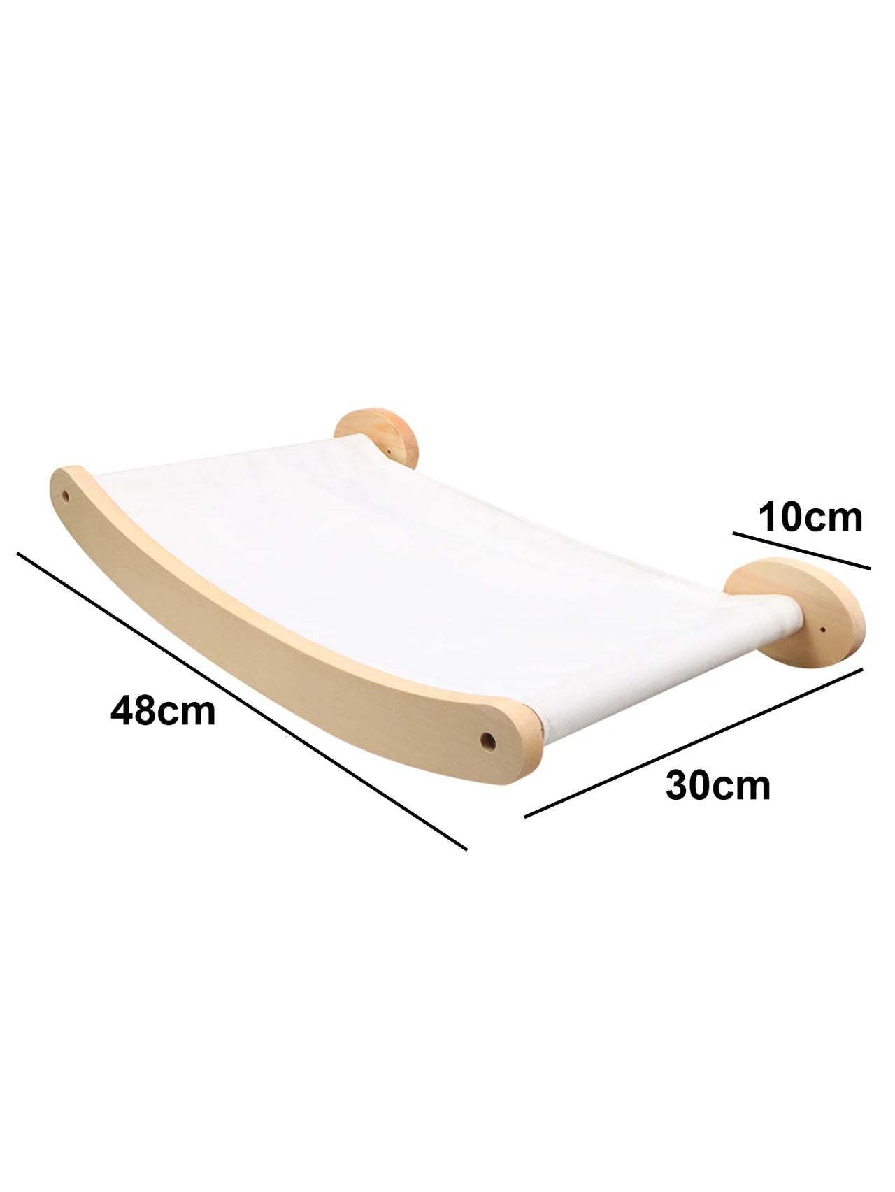 KittyNook Cat Co. Luxurious Wall-Mounted Cat Paradise, 48x30x10cm—premium hammock-style perch with white fabric.
