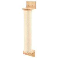 Thumbnail for KittyNook Cat Co.'s Luxurious Wall-Mounted Cat Paradise is crafted from light wood and wrapped in beige sisal rope.