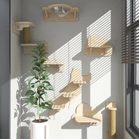 Thumbnail for The Luxurious Wall-Mounted Cat Paradise by KittyNook Cat Co. brings style to your sunlit window with blinds and plants.