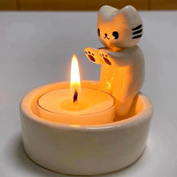 Thumbnail for Feline Flame Guardian Candle Holder - KittyNook Cat Company