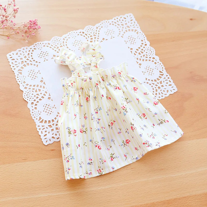 The KittyNook Cat Co. Summer Cotton Cat Dress with floral ruffles offers natural softness and breezy comfort.