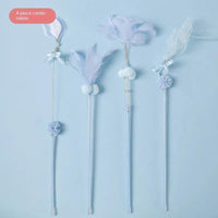 Thumbnail for Fairy Flare Cat Stick Toy in blue, four pieces