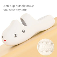Thumbnail for KittyNook Cat Co. Adorable Cat Face Comfort Sandals: Anti-slip sole keeps you safe. Cute paw print cutouts, white design.