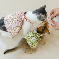 Thumbnail for Two cats in KittyNook Cat Co. Summer Cotton Cat Dresses share a treat, showing breezy comfort on a light floor.
