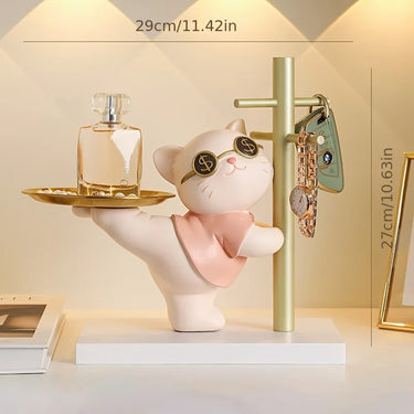 The KittyNook Cat Co. Lucky Cat Key Jewelry Storage keeps keys and jewelry organized in a stylish tray.