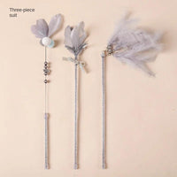 Thumbnail for Fairy Flare Cat Stick Toy in grey 3 pcs