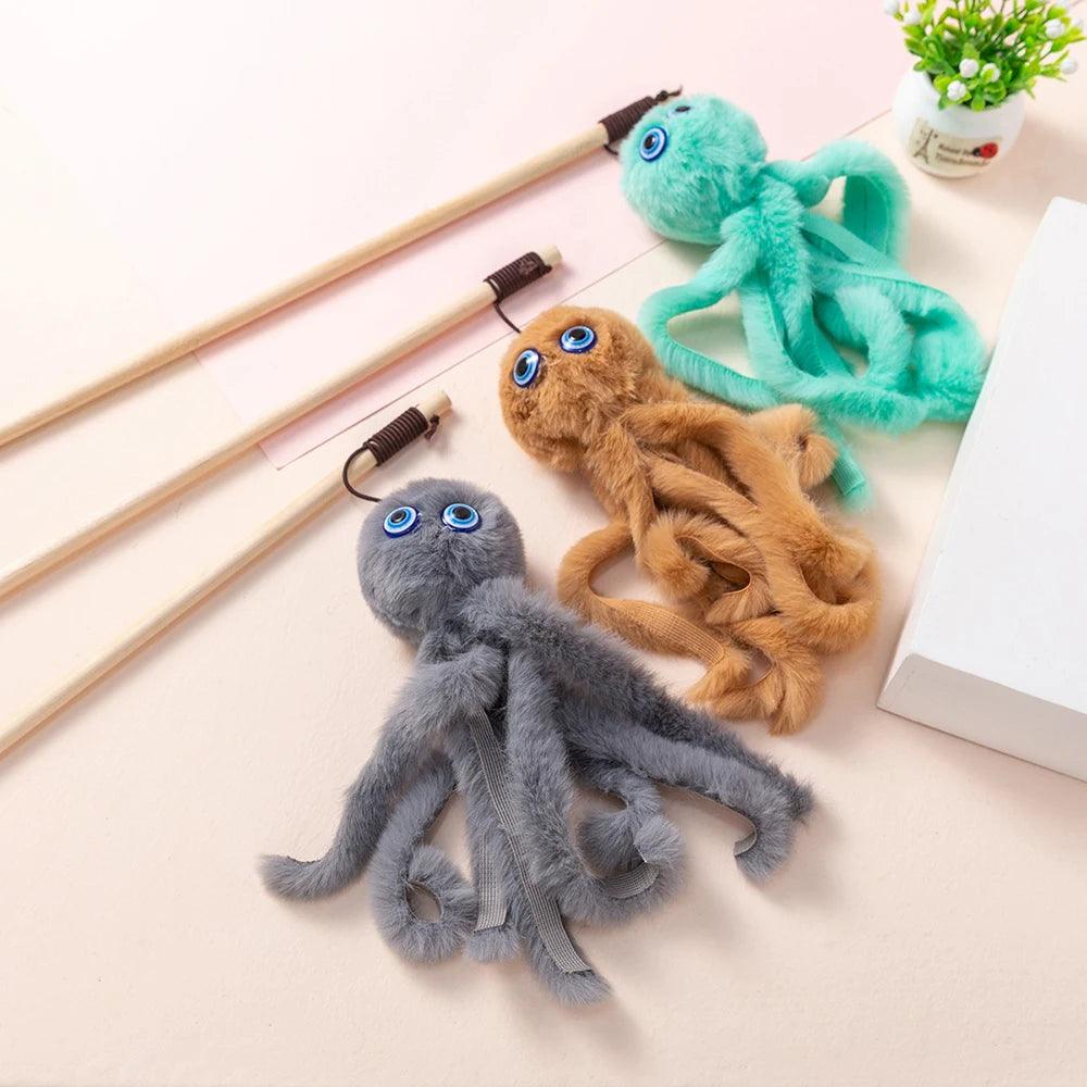 Da Octopus Cat Stick Toy - KittyNook Cat Company