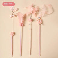 Thumbnail for Fairy Flare Cat Stick Toy in pink, four pieces
