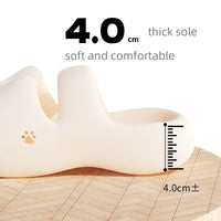 Thumbnail for KittyNook Cat Co. Adorable Cat Face Comfort Sandals with 4.0cm EVA non-slip sole; soft, comfy, and cream-colored.