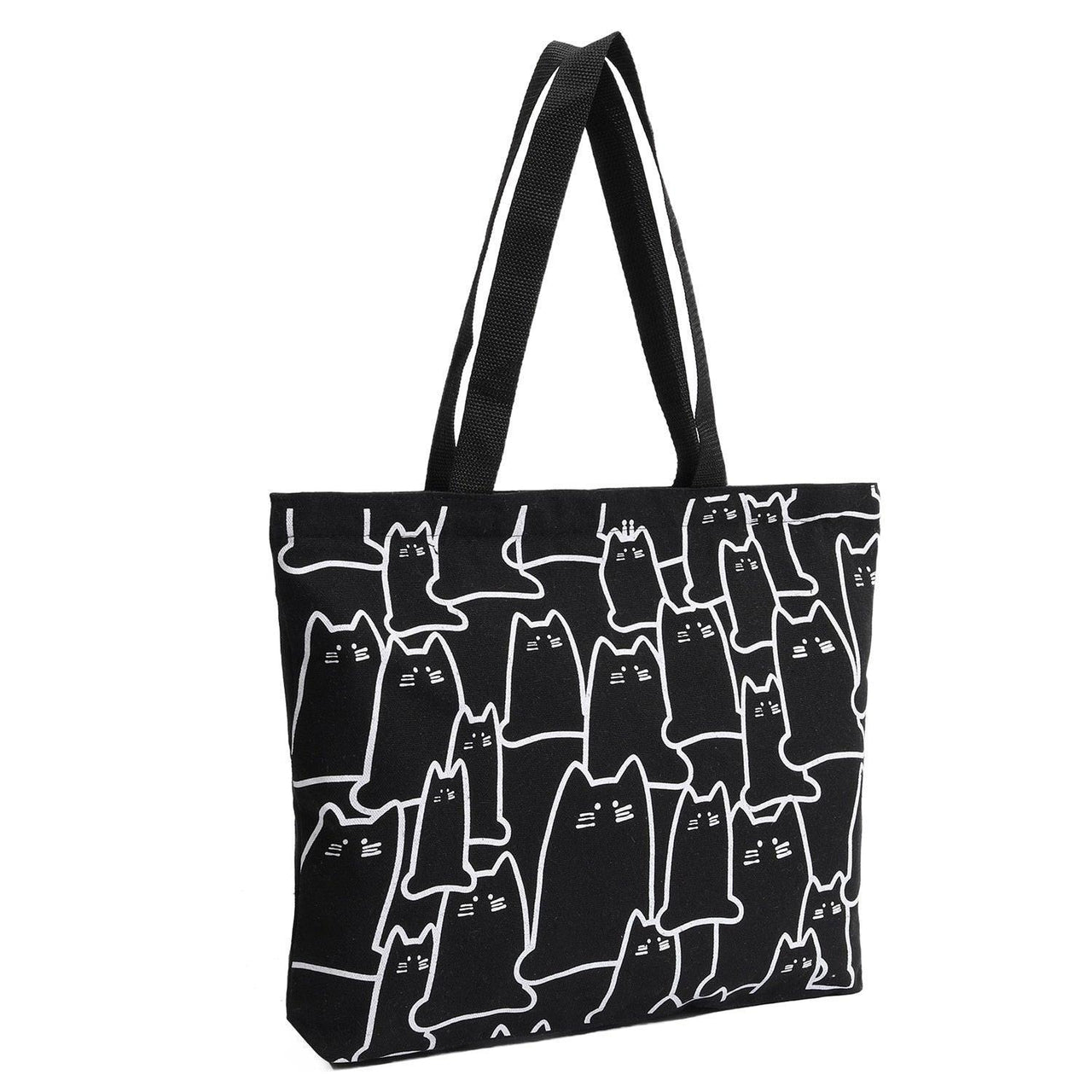 Arty Cat Canvas Tote Handbags KittyNook Cat Company