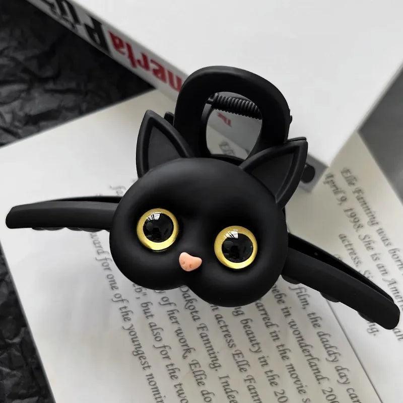 Big Eyes Cat Hair Clip Hair Claws & Clips KittyNook Cat Company Black