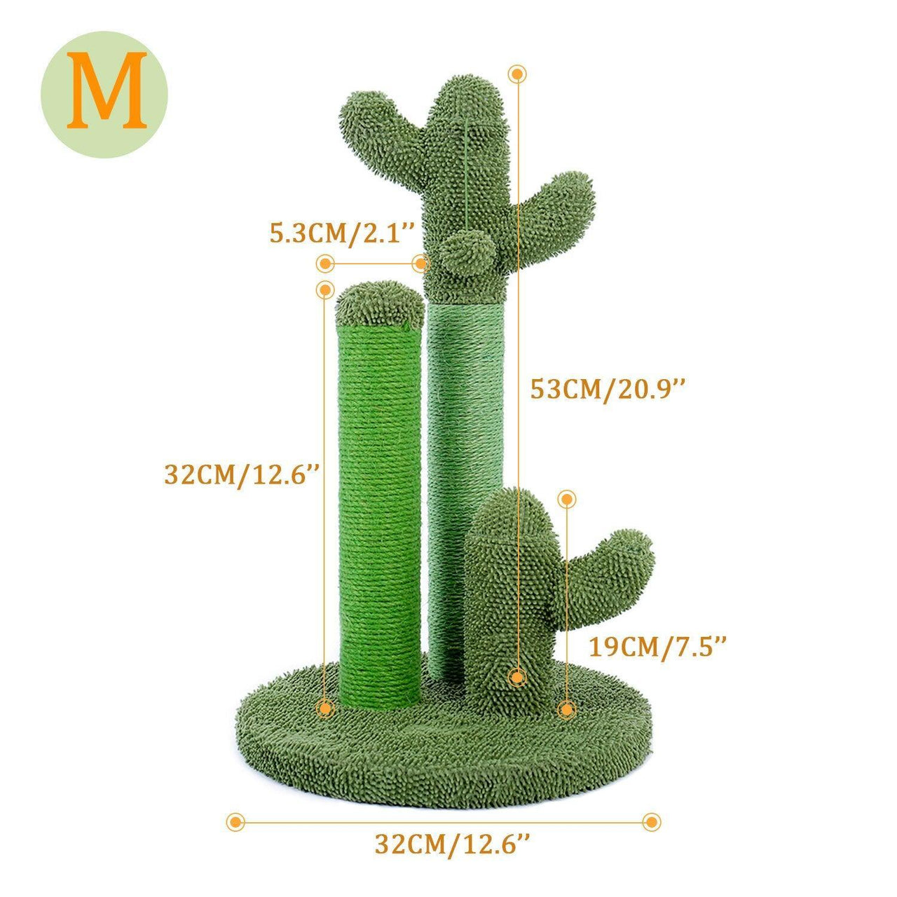 Cactus Cat Tree Scratching Post Cat Furniture KittyNook Cat Company Trio Tree - Medium (Green Base)