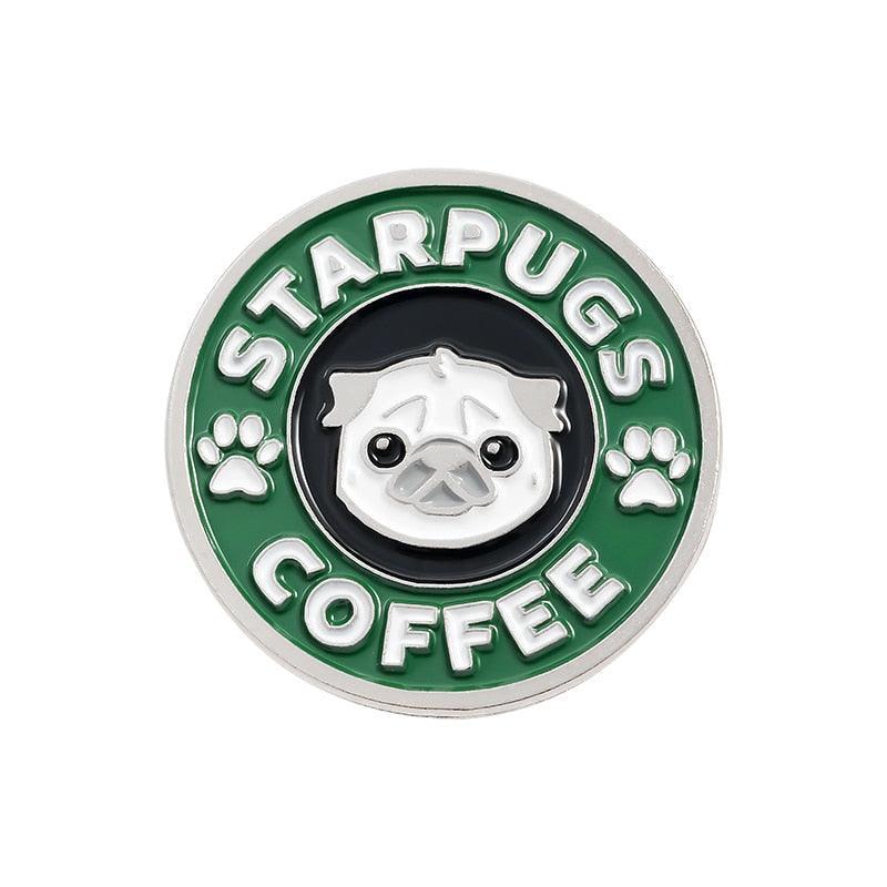 Caffeine Cats Enamel Pin Brooches & Lapel Pins KittyNook Cat Company Starpugs Coffee