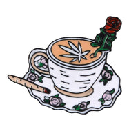 Thumbnail for Caffeine Cats Enamel Pin Brooches & Lapel Pins KittyNook Cat Company Rose Latte