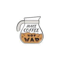 Thumbnail for Caffeine Cats Enamel Pin Brooches & Lapel Pins KittyNook Cat Company Make Coffee Not War