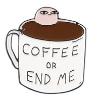 Thumbnail for Caffeine Cats Enamel Pin Brooches & Lapel Pins KittyNook Cat Company Coffee or End Me