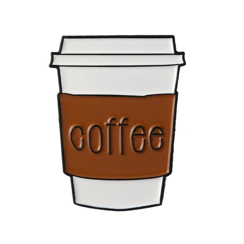 Caffeine Cats Enamel Pin Brooches & Lapel Pins KittyNook Cat Company Coffee Paper Cup