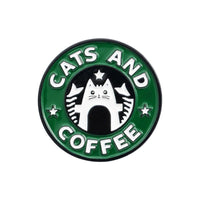 Thumbnail for Caffeine Cats Enamel Pin Brooches & Lapel Pins KittyNook Cat Company Cats and Coffee