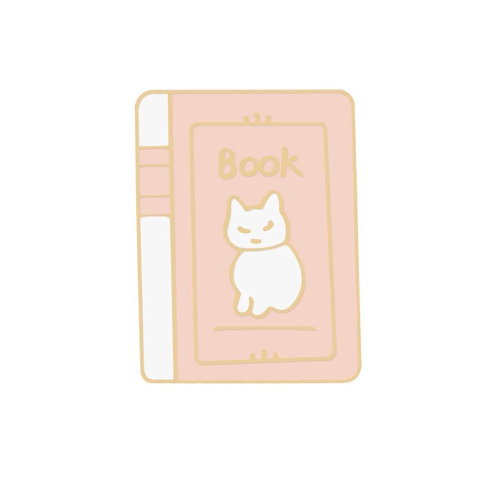 Cat n' Book Enamel Pin KittyNook Cat Company Cat Notebook