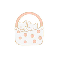 Thumbnail for Cat n' Book Enamel Pin KittyNook Cat Company Cats in a Polka Basket