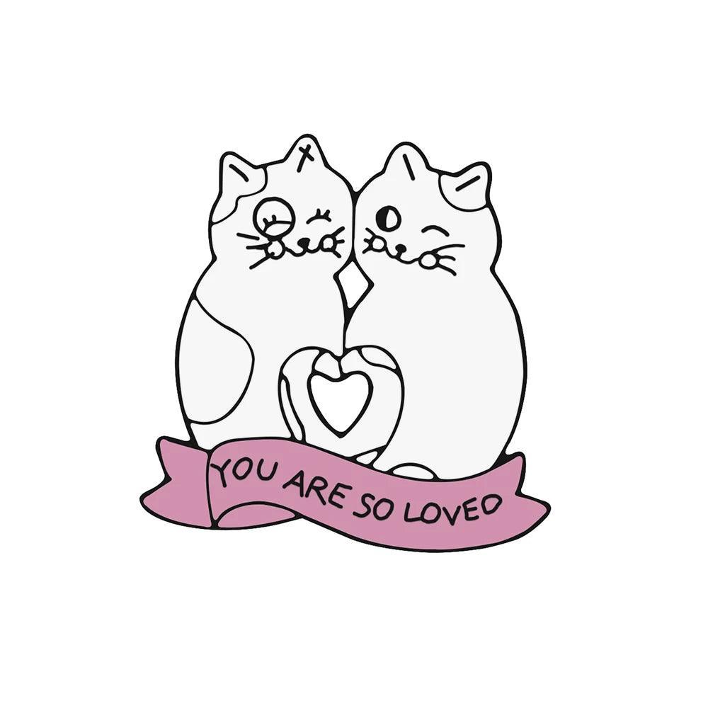 Cat n' Book Enamel Pin KittyNook Cat Company Hugging Cats