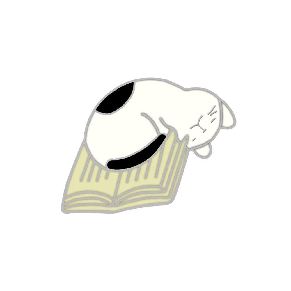 Cat n' Book Enamel Pin KittyNook Cat Company Cat Inside a Book