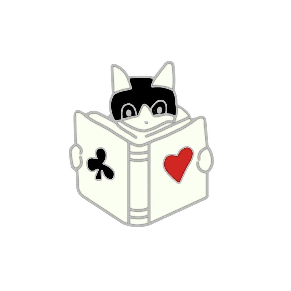 Cat n' Book Enamel Pin KittyNook Cat Company Cat Reading a Book