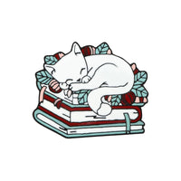 Thumbnail for Cat n' Book Enamel Pin KittyNook Cat Company Cat n' Book
