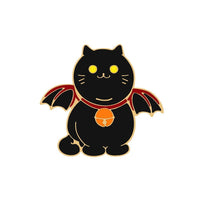 Thumbnail for Cat n' Book Enamel Pin KittyNook Cat Company Black Cat with Wings