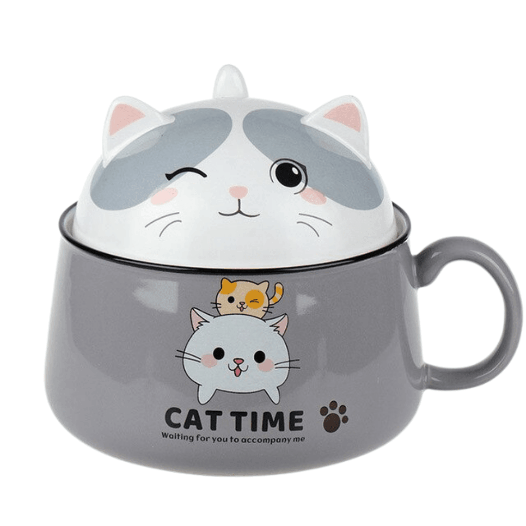 Cat Time Soup Mug Mugs KittyNook Cat Company Gray Mug