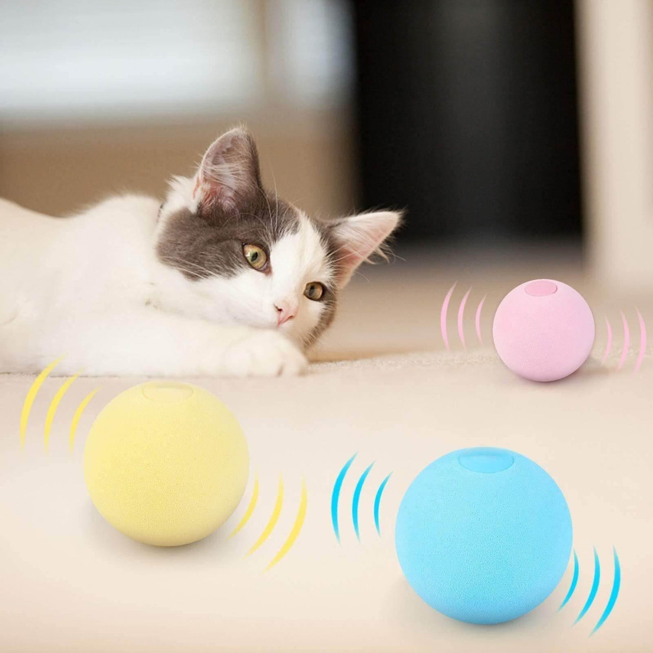 Catnip Training Ball Smart Cat Toy With Sound Cat Toys KittyNook