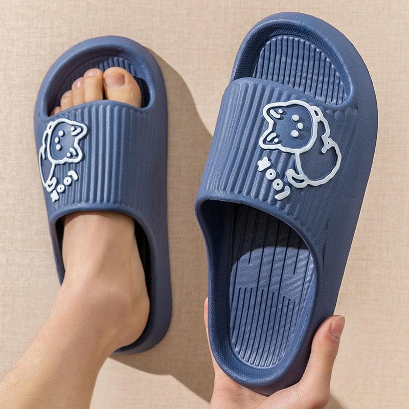 Comfort Slides Cat House Slippers Slides KittyNook Cat Company Look Blue 36-37 (US Women 4-5)