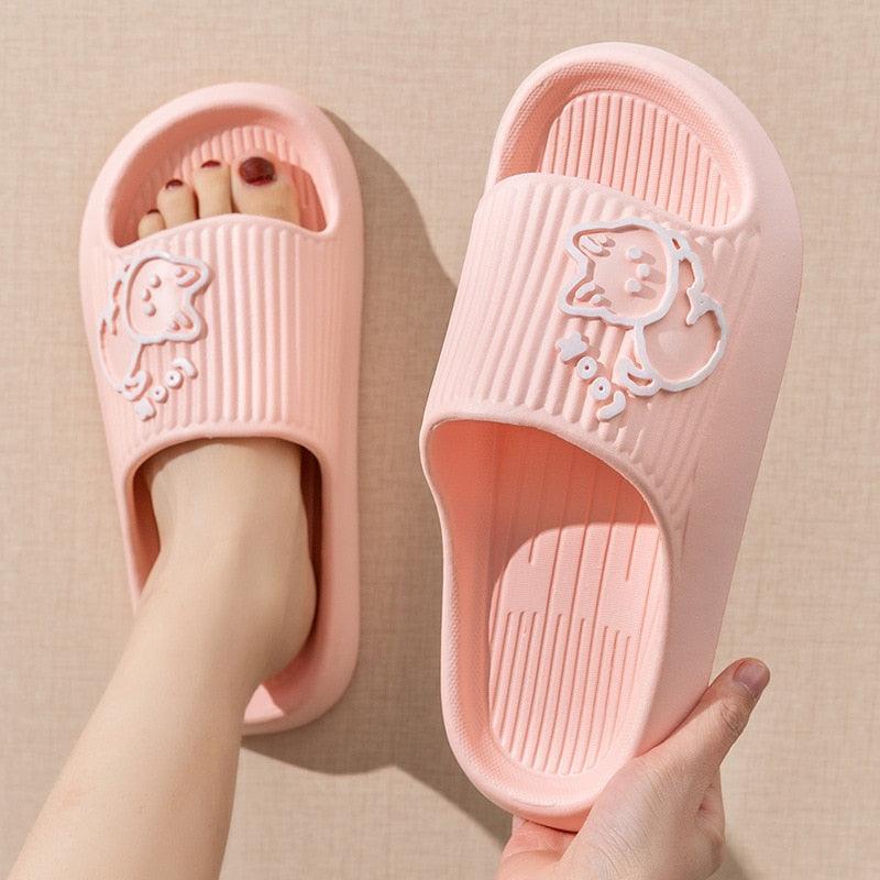 Comfort Slides Cat House Slippers Slides KittyNook Cat Company Look Pink 36-37 (US Women 4-5)