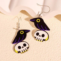Thumbnail for Critter Creatures Long Dangle Earrings Earrings KittyNook Cat Company Skull Crows