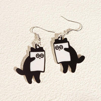 Thumbnail for Critter Creatures Long Dangle Earrings Earrings KittyNook Cat Company Reading Cats