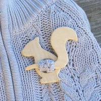 Thumbnail for Critter Friends Wooden Brooch Brooches & Lapel Pins KittyNook Cat Company Squirrel