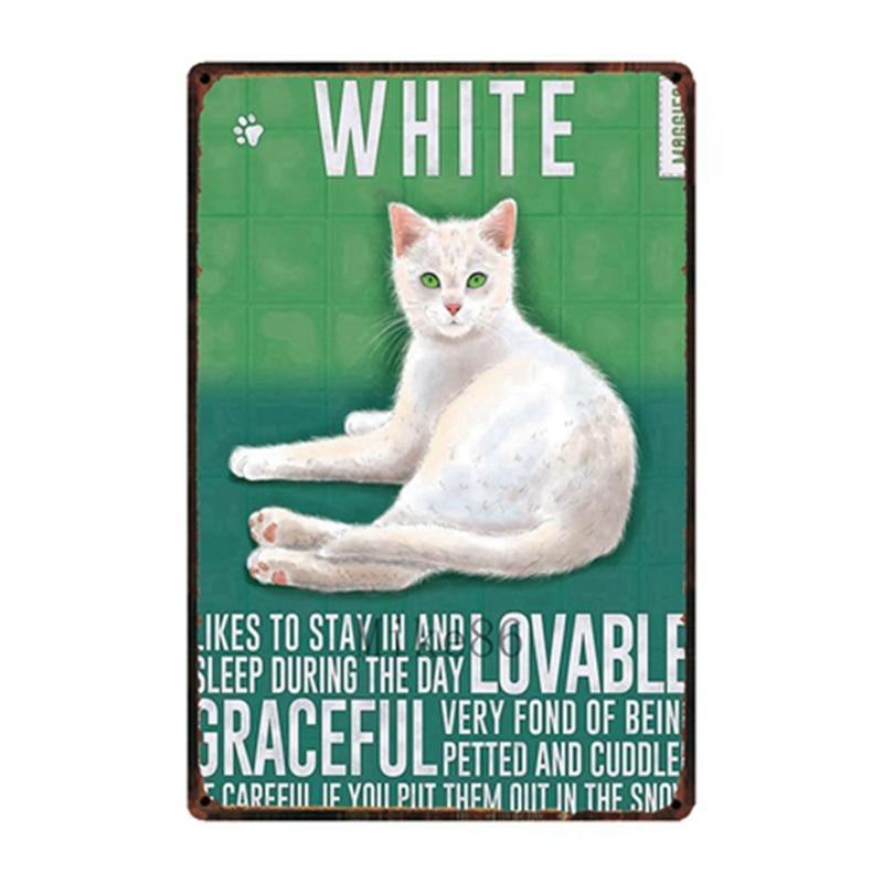 Cutie Catz Vintage Style Cat Poster Posters, Prints, & Visual Artwork KittyNook White Cat