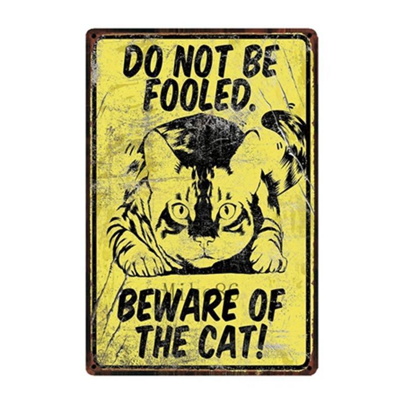 Cutie Catz Vintage Style Cat Poster Posters, Prints, & Visual Artwork KittyNook Beware of Cats