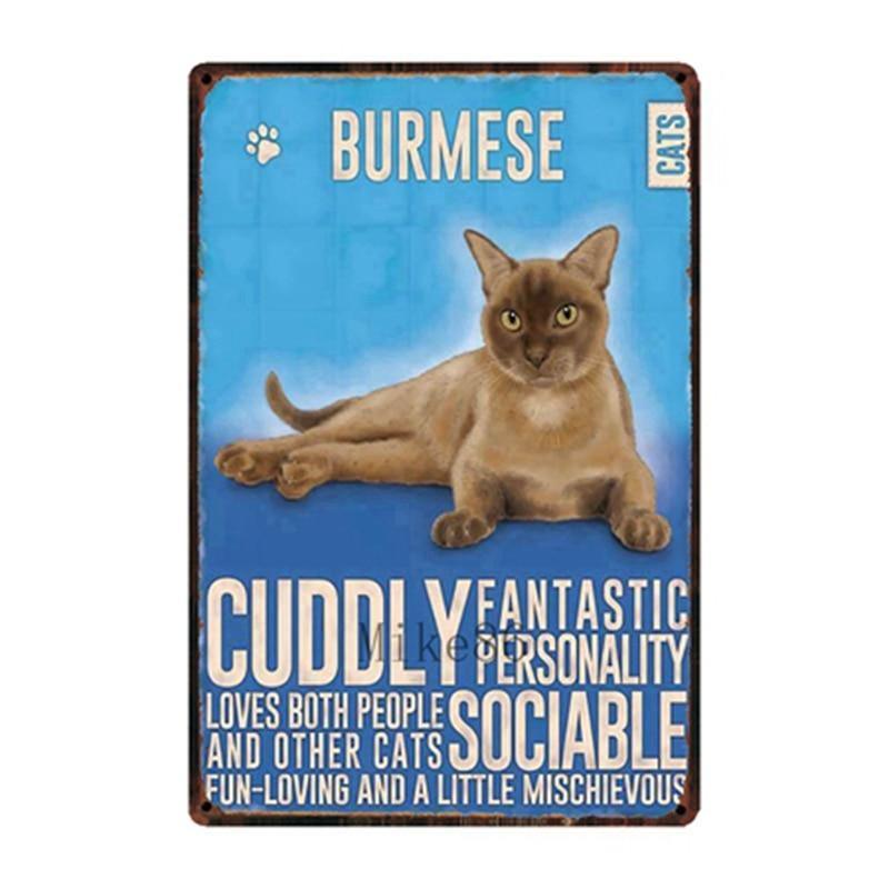 Cutie Catz Vintage Style Cat Poster Posters, Prints, & Visual Artwork KittyNook Burmese
