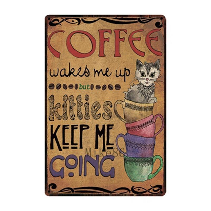 Cutie Catz Vintage Style Cat Poster Posters, Prints, & Visual Artwork KittyNook Coffee and Kitties