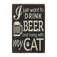 Thumbnail for Cutie Catz Vintage Style Cat Poster Posters, Prints, & Visual Artwork KittyNook Drink Beer and Hang with My Cat
