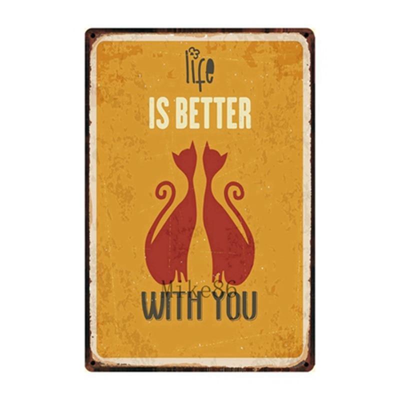 Cutie Catz Vintage Style Cat Poster Posters, Prints, & Visual Artwork KittyNook Life is Better with You