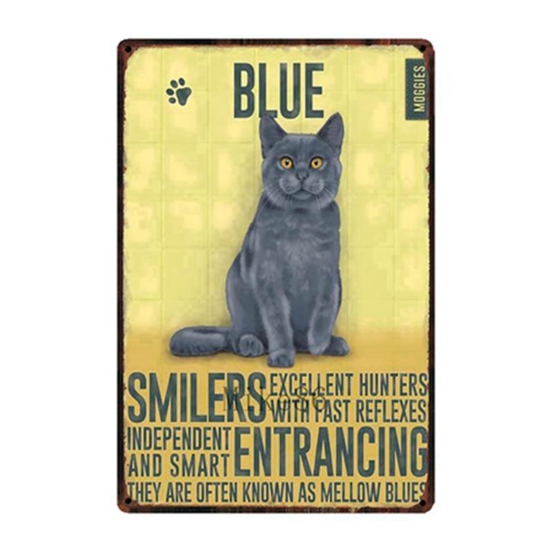Cutie Catz Vintage Style Cat Poster Posters, Prints, & Visual Artwork KittyNook Blue Cats