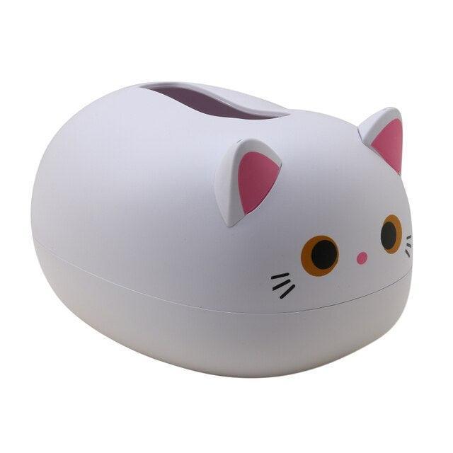 Cuties Cat Tissue Box Facial Tissue Holders KittyNook Cat Company White