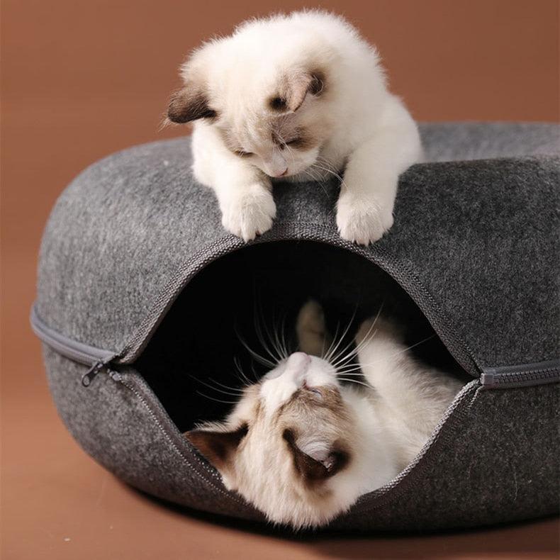 Disk-O Felt Cat Tunnel Bed Cat Beds KittyNook Cat Company